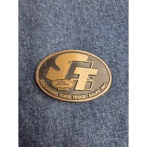 Ford Southside USA Sales Brass Belt Buckle - Automotive Collectible